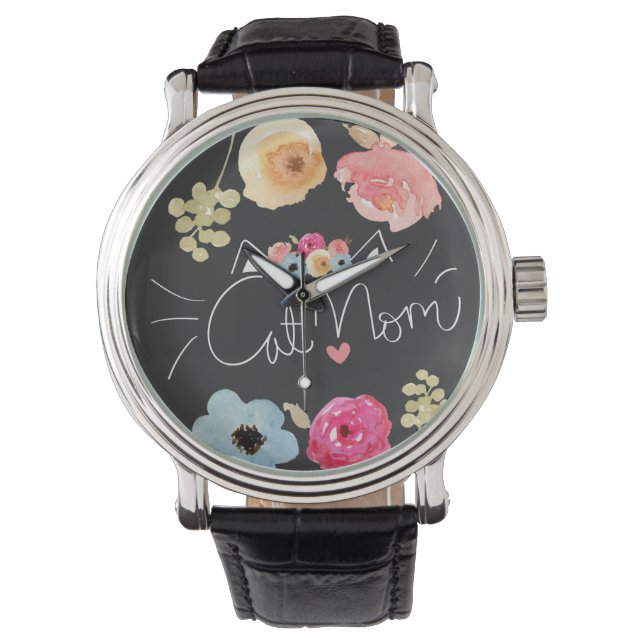 Montre Cat Maman Main dessinée pour les Amoureux de les c (devant)