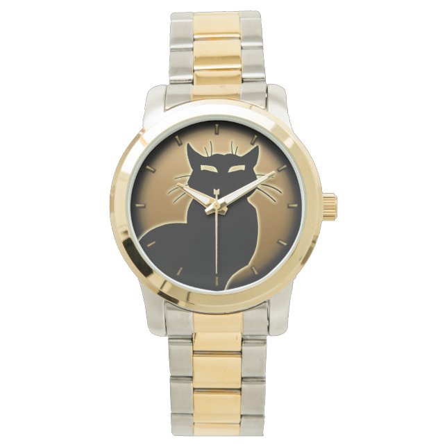 Montre Cat Watch Black Cat Wrist Watch Amoureux des chats (devant)