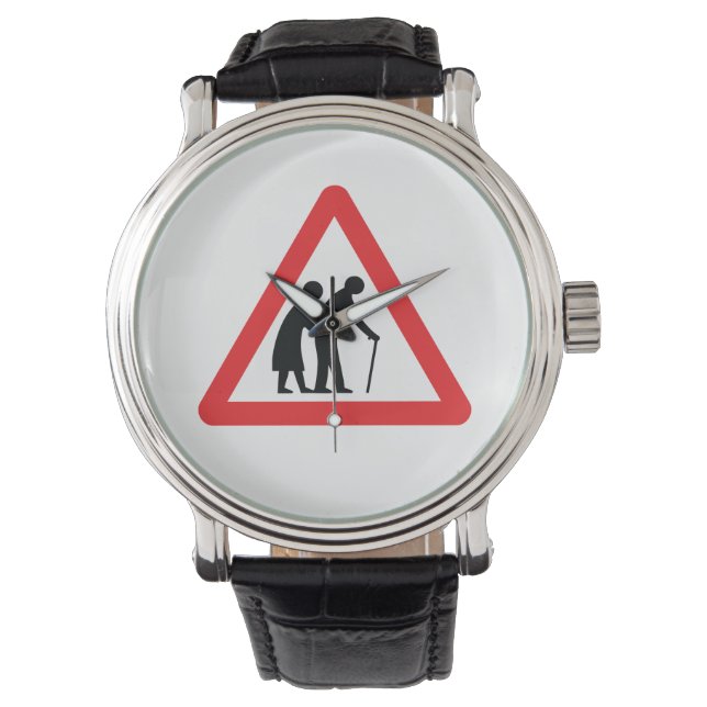 Montre CAUTION Personnes ÂGÉES - VOYAGE UK (devant)