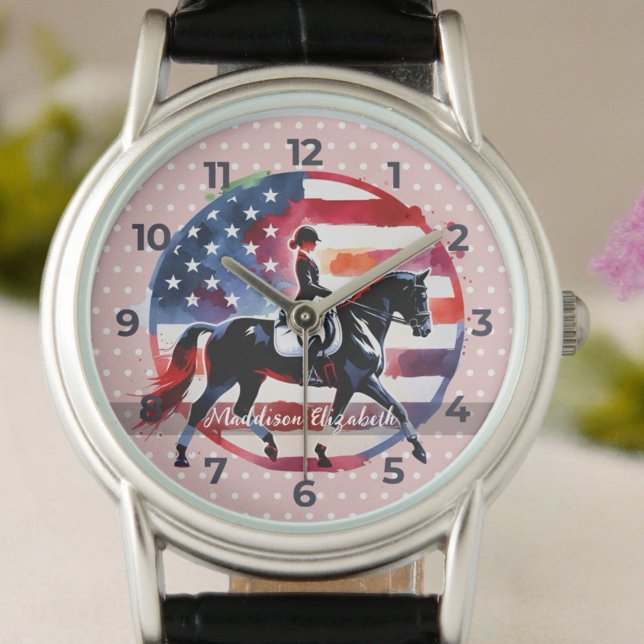 Montre Cavalier de Dressage Élégant  (Customize sophisticated equestrian designs with names, initials, or special messages!)
