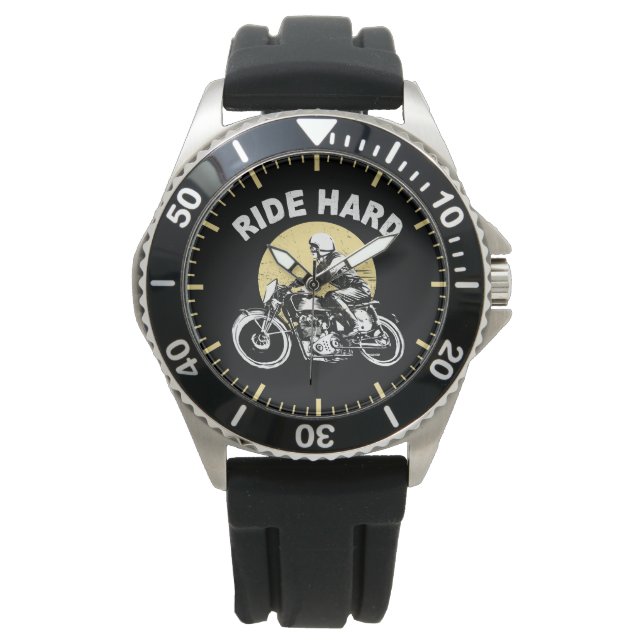 Montre Cavalier de moto coucher de soleil Ride Hard (devant)
