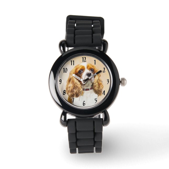 Montre Cavalier King Charles Spaniel Peinture originale (Recto)