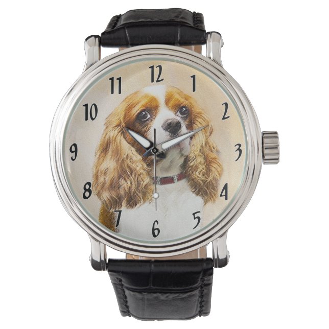 Montre Cavalier King Charles Spaniel Peinture originale (devant)
