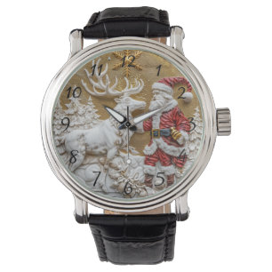 Montre Célébration de Santa et de rennes en hiver