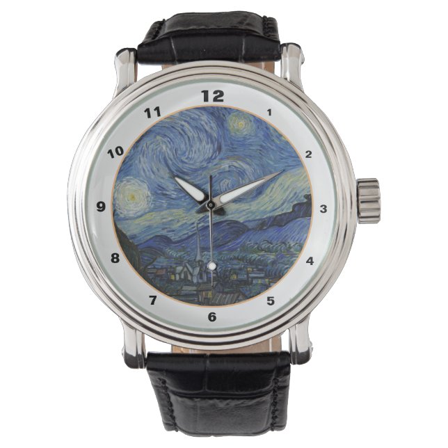 Montre Célèbre Starry Night & Van Gogh /Art vintage (devant)