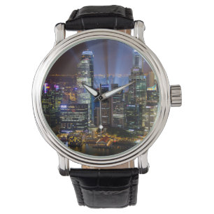 Montre Centre-ville de Singapour la nuit