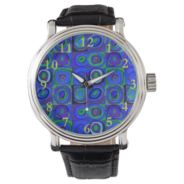 Montre Cercle Carré Kandinsky Farbstudie Blue Quadrate (devant)