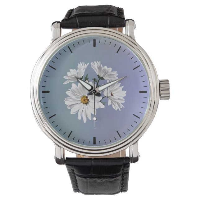 Montre Cercle de pâquerettes blanches (devant)