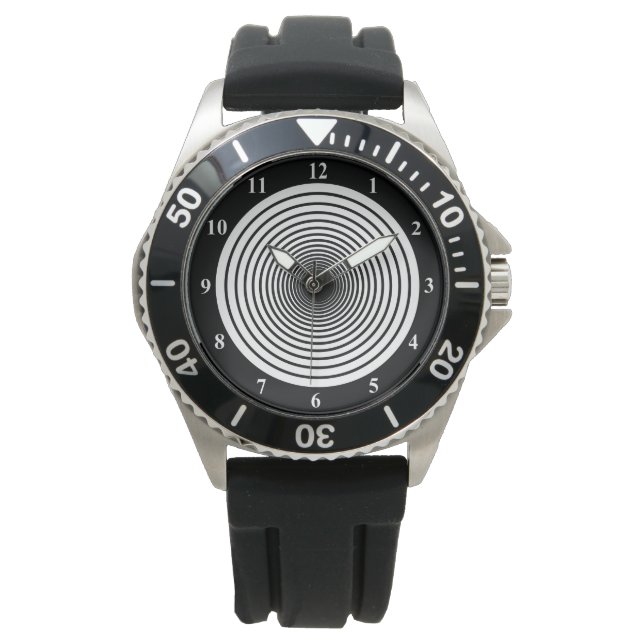 Montre Cercles blancs noirs - Choisir les couleurs (devant)