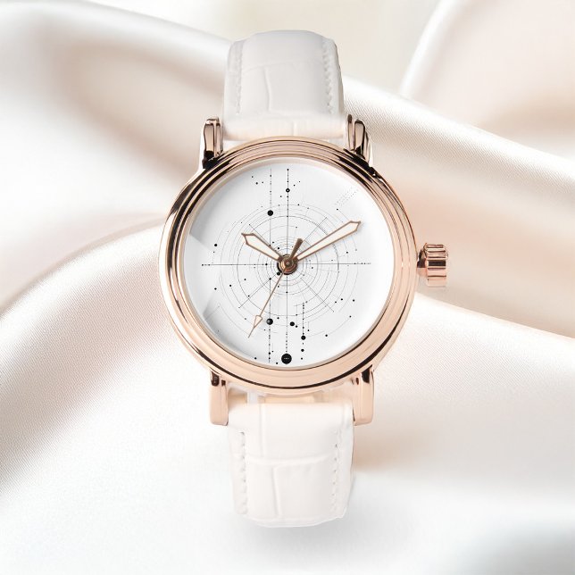 Montre Cercles Concentrés Abstraits Intersectant les lign (Créateur téléchargé)