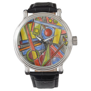 Montre Cercles Et Carré-Moderne Bauhaus Art Géométrique