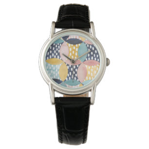 Montre Cercles géométriques d'aquarelle