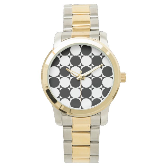 MONTRE CERCLES NOIRS ET BLANCS (devant)