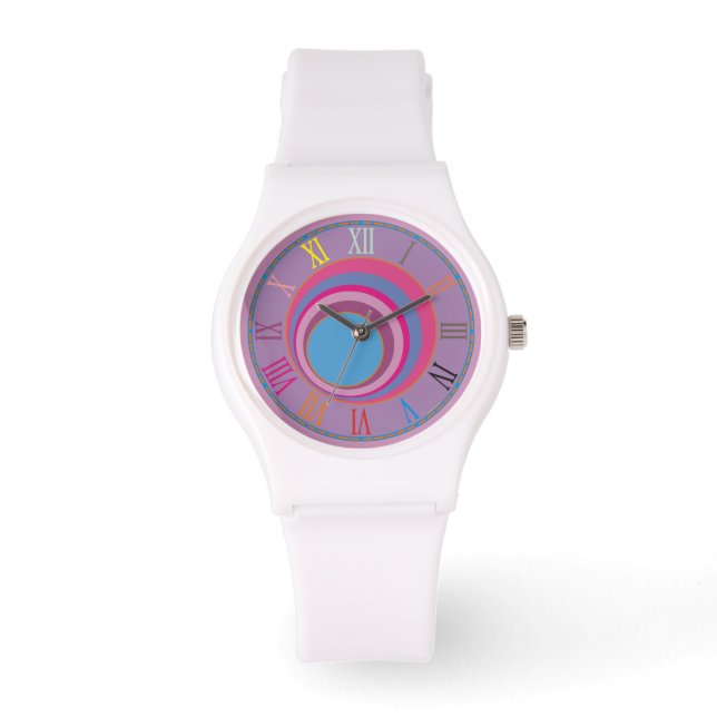 Montre Cercles tourbillonnants en forme de poule sur mesu (Recto)