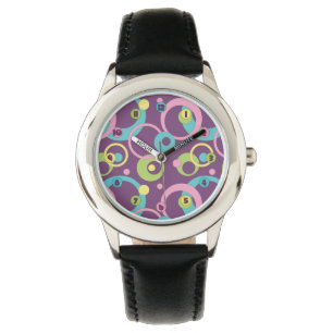 Montre Cercles Violets Funky
