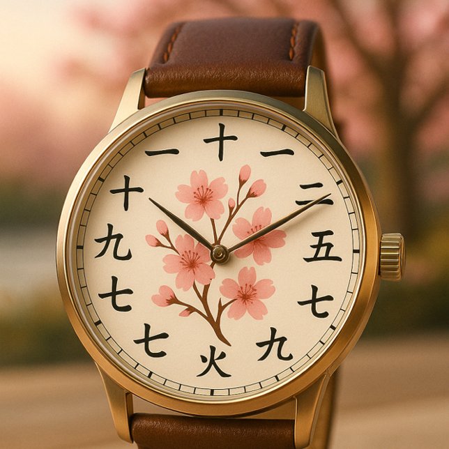 Montre Cerise Blossom Kanji Horloge Design visage (Créateur téléchargé)