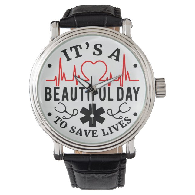 Montre C'est une belle journée pour sauver des vies (devant)