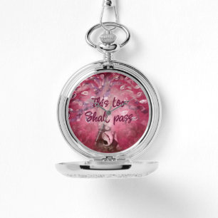 Montre Cet arbre abstrait rose blanc marron This Too Shal
