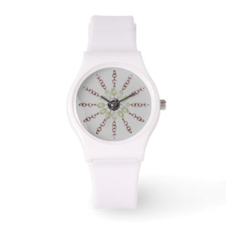 Montre - Chaîne de cuivre et perles de verre