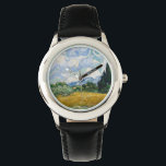 Montre Champ de blé avec cyprès<br><div class="desc">Van Gogh considérait ce paysage ensoleillé comme l'un de ses "meilleurs" toiles d'été et répétait la composition trois fois : dans un dessin à stylo rosé (Van Gogh Museum,  Amsterdam) et dans deux peintures à l'huile faites plus tard cet automne (National Gallery,  Londres,  et collection privée).</div>