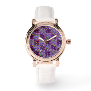 Montre Champ de Pensées Violettes et Typographie,