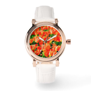 Montre Champ orange de tulipes