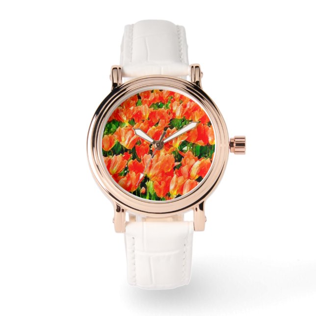 Montre Champ orange de tulipes (Recto)