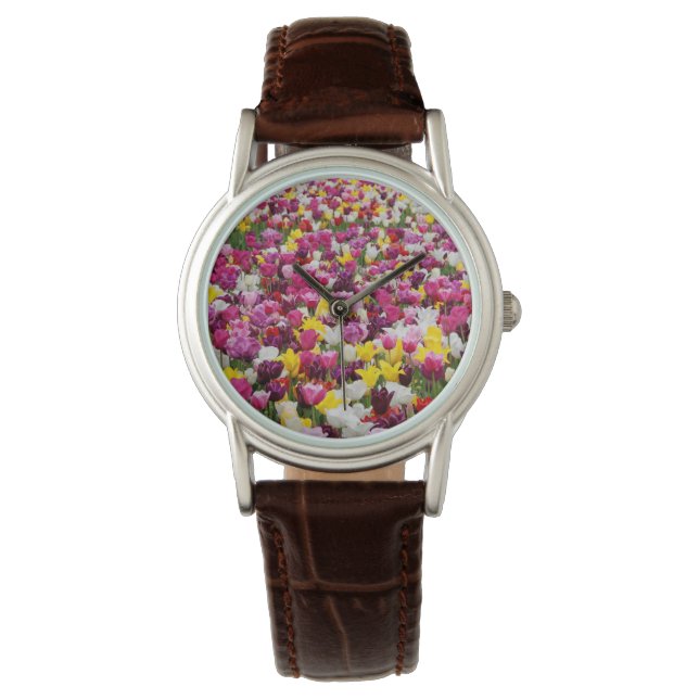 Montre champ plein de tulipes (devant)