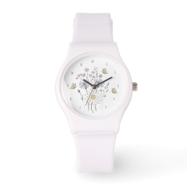 Montre Champ vibrant de fleurs sauvages  (Recto)