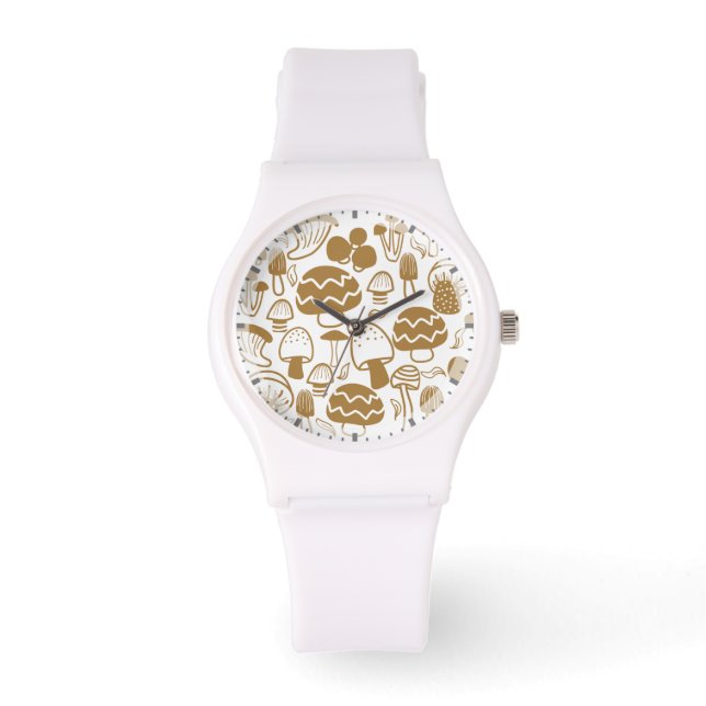 Montre Champignons Brown blanc (Recto)