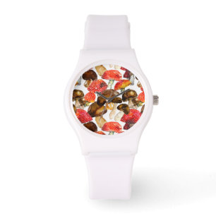 Montre Champignons d'aquarelle motif de chute