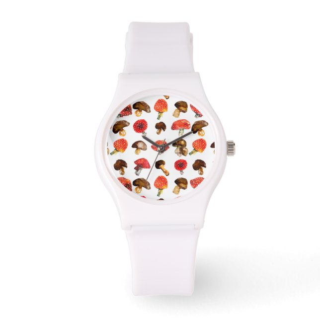 Montre Champignons d'aquarelle motif de chute (Recto)