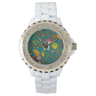 Montre Champignons d'automne, feuilles, noix et baies sur