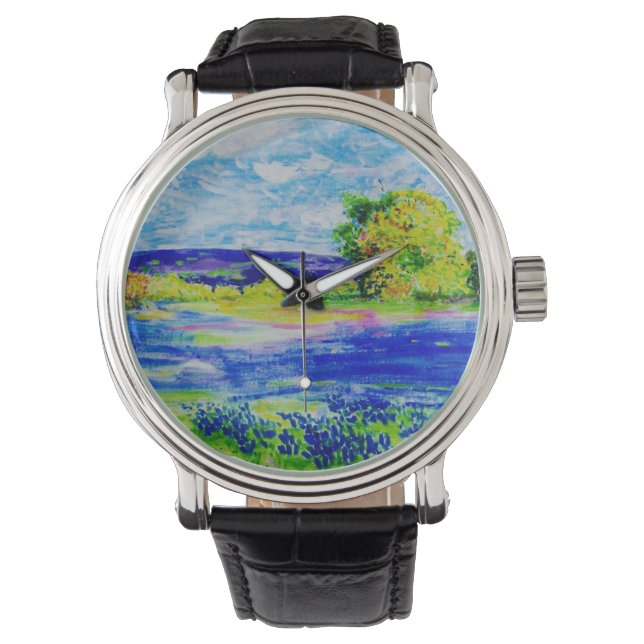 Montre champs de bleuet (devant)