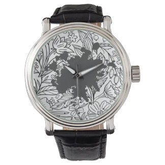 Montre "Chanel Lady style" motif floral Regarder