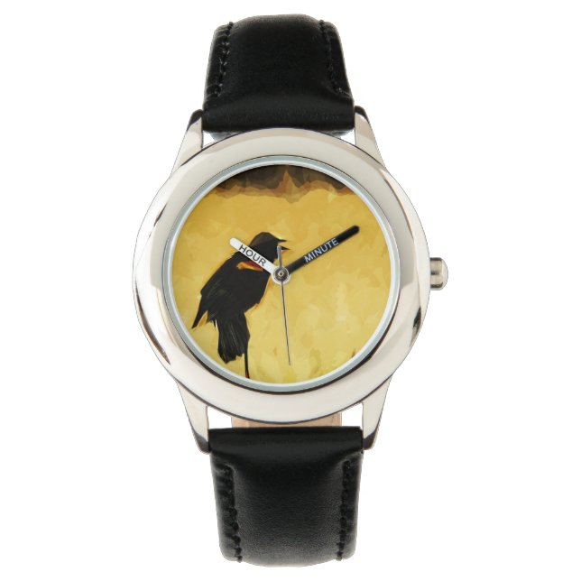 Montre Chant Abstrait de Blackbird à ailes rouges (devant)