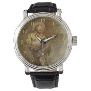 Montre Chantant Cowboy Espagnol avec Banjo jouant une cha