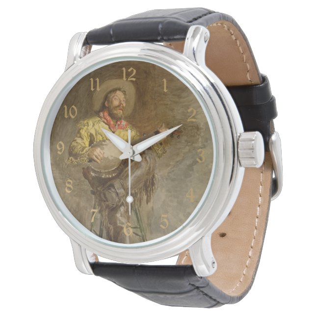 Montre Chanter Espagnol Cowboy à Banjo jouer à la chanson (Incliné)