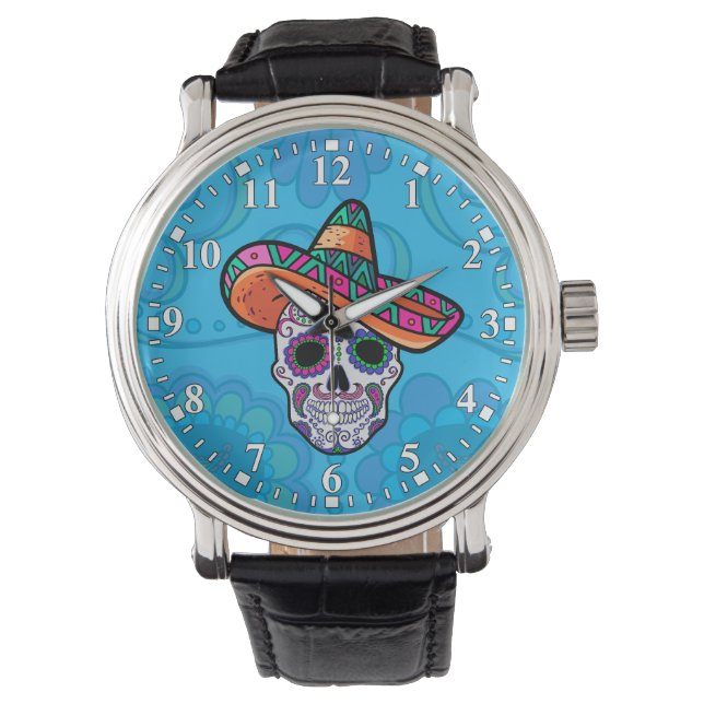 Montre Chapeau Mexicain Crâne de Sucre (devant)
