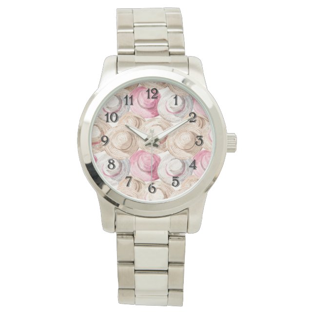 Montre Chapeaux de paille blancs crème rose (devant)