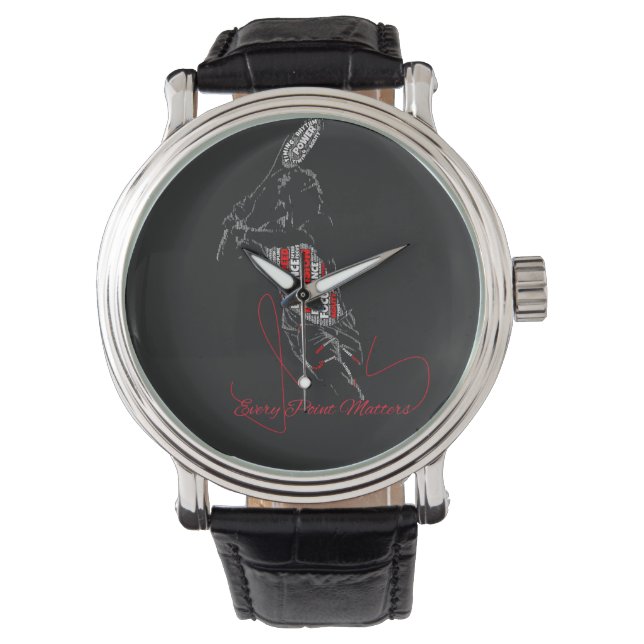 Montre Chaque Point Compte Typographie de Tennis (devant)