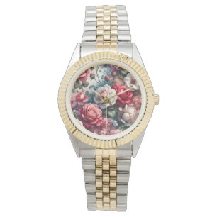 Montre Charme Floral Rose intemporel