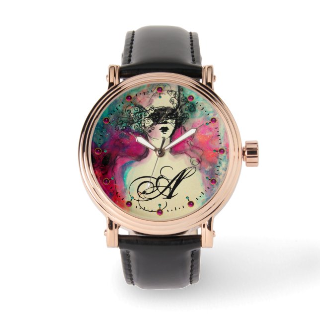 Montre CHARME MONOGRAM / Beauté mystérieuse avec masque (Recto)