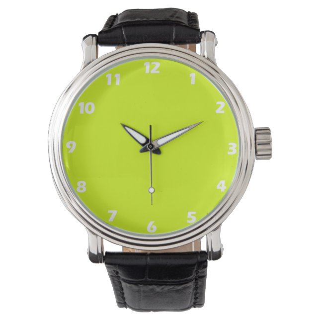 Montre Chartreuse Couleur jaune uni (devant)