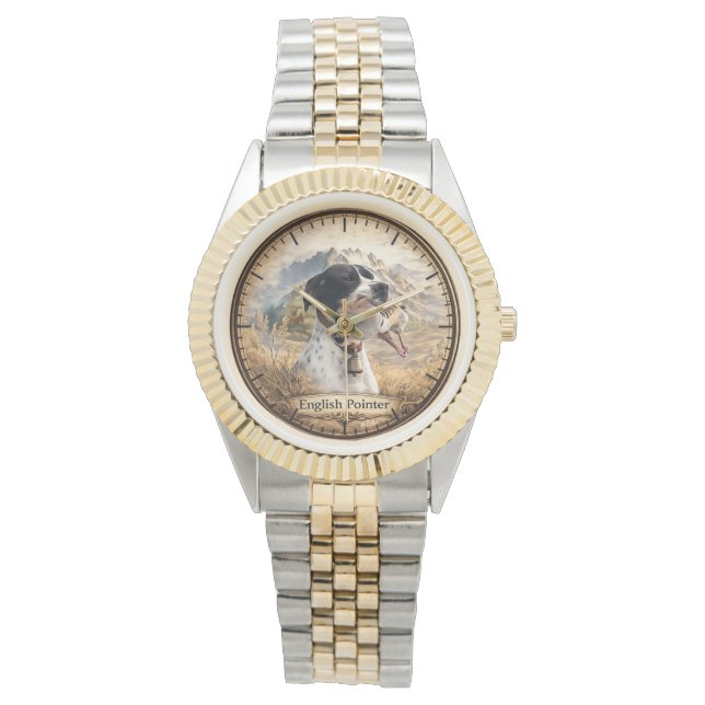 Montre Chasse au Pointer Anglais ,Perdrix Chukar (devant)