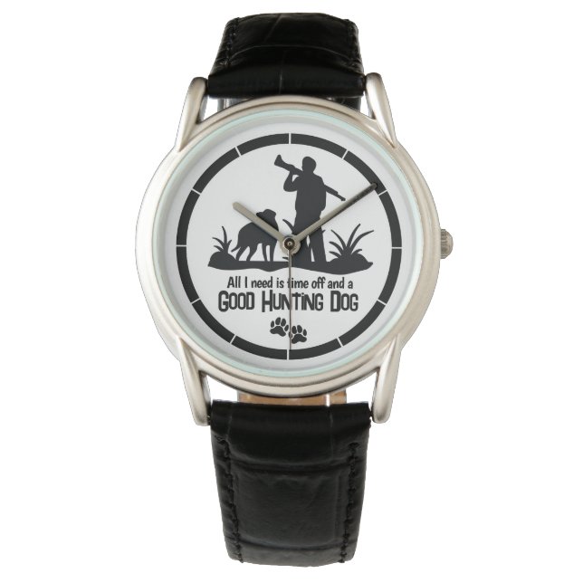 Montre Chasse Chien Citation Hommes Chasseur de fusils Mo (devant)