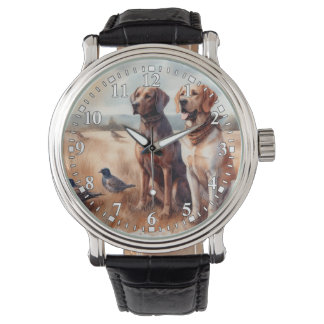 Montre Chasse Chiens Aquarelle Beau