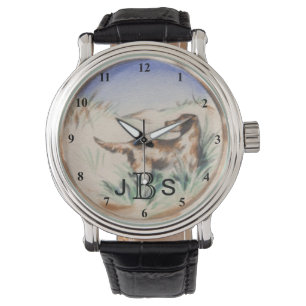 Montre Chasse vintage aux chiens Monogramme masculine