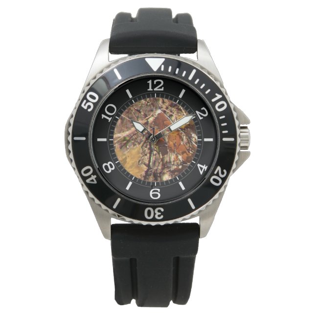 Montre Chasseur Automne Nature Camouflage Peinture Dial D (devant)