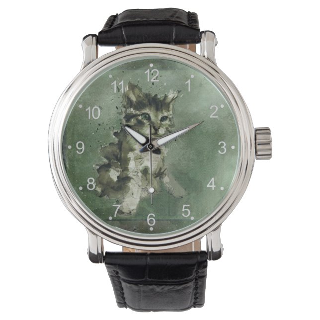 Montre Chat aquarelle (devant)